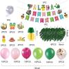 Tropical Balloons Garland Kit Summer Birthday Party Supplies Aloha Birthday Banner Summer Cupcake Toppers Pineapple Honeycomb Balls for Hawaiian Beach Pool Luau Birthday Party Supplies SUNBEAUTY
