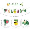 Tropical Balloons Garland Kit Summer Birthday Party Supplies Aloha Birthday Banner Summer Cupcake Toppers Pineapple Honeycomb Balls for Hawaiian Beach Pool Luau Birthday Party Supplies SUNBEAUTY