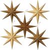 SUNBEAUTY 3 Pcs 12-Pointed Paper Star Brown Grey White Lanterns 12 Inch Christmas Hanging Lamp Shade Wedding Birthday Christmas Home Party Decorations(Brown Wooden)