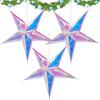 SUNBEAUTY 3 Pcs 12-Pointed Paper Star Brown Grey White Lanterns 12 Inch Christmas Hanging Lamp Shade Wedding Birthday Christmas Home Party Decorations(Colorful Stars – 3)