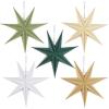SUNBEAUTY 3 Pcs 12-Pointed Paper Star Brown Grey White Lanterns 12 Inch Christmas Hanging Lamp Shade Wedding Birthday Christmas Home Party Decorations(Grayish Green)