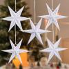 SUNBEAUTY 3 Pcs 12-Pointed Paper Star Brown Grey White Lanterns 12 Inch Christmas Hanging Lamp Shade Wedding Birthday Christmas Home Party Decorations(White Sd – 5)
