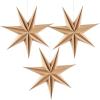 SUNBEAUTY 3 Pcs 9-Pointed White Paper Star Lanterns 12 Inch Hanging Lampshade Wedding Birthday Christmas Home Party Decoration(Natural)