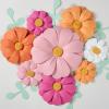 SUNBEAUTY Pack of 7 Hanging Paper Fans Collection Orange Paper Fans Home Party Photo Backdrop Decorations(White Pink Daisy)
