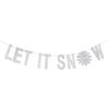 SUNBEAUTY Winter Wonderland Banners Silver Glittery Snowflake Banner Let It Snow Sign Banner Snowflake Christmas Hanging Decor for Holiday Wall Decor Winter Baby Shower Christmas Frozen Party Supplies(Silver Blue)
