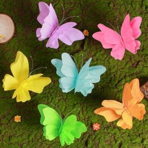 Party Butterfly Decorations, Black 3D Butterfly Birthday Decoration, 4 Pcs Crepe Paper Hanging Decor for Room, School, Black Theme, Flower Party for Garden, Dining Table Decor(Sparkling-6)