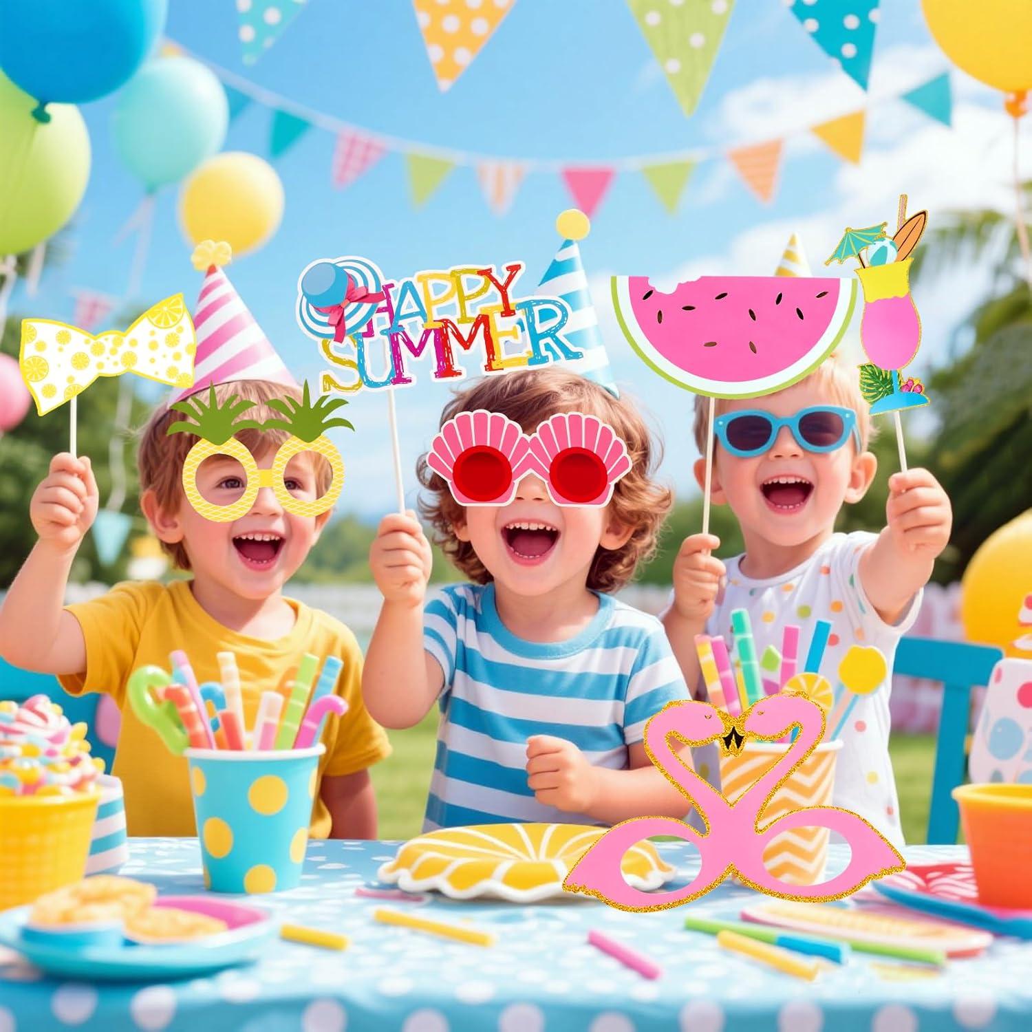 imageSUNBEAUTY 14 Pcs Tea Party Photo Booth Props Tea Party Decorations Alice in Wonderland Party Supplies Garden Party Bridal Shower for Girls WomenSummer