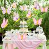 SUNBEAUTY 10 Pcs Butterfly Party Decorations 3D Birthday Decoration Pink Purple Hanging Honeycomb Decor for Girls Women Birthday Baby Shower Wedding Garden Party Supplies Pink Purple Butterfly