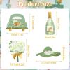 SUNBEAUTY 14 Pcs Tea Party Photo Booth Props Tea Party Decorations Alice in Wonderland Party Supplies Garden Party Bridal Shower for Girls Women(Sage Green Wedding)