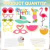 SUNBEAUTY 14 Pcs Tea Party Photo Booth Props Tea Party Decorations Alice in Wonderland Party Supplies Garden Party Bridal Shower for Girls Women(Summer)