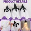 SUNBEAUTY Hanging Ghost, Halloween Decorations Outdoor/Indoor-3Pcs Ghost Decor with Light, Halloween Ornaments, Hallowee n Decor for Tree, Yard, Window, Garden(White Black – 3)