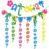 SUNBEAUTY 8PCS Aloha Banner 5.9 Feet Felt Tropical Garland Pre-Strung Hawaiian Aloha Party Decorations for Luau Tiki Party Decorations Tropical Theme Summer Beach Pool Birthday Decor(Aloha)