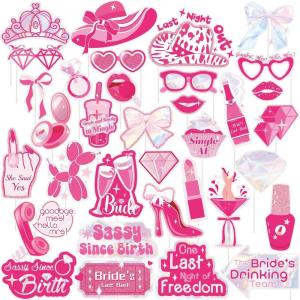 SUNBEAUTY 14 Pcs Tea Party Photo Booth Props Tea Party Decorations Alice in Wonderland Party Supplies Garden Party Bridal Shower for Girls Women(Bachelorette)