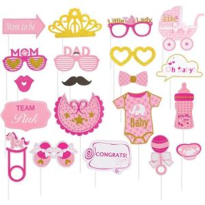 SUNBEAUTY 14 Pcs Tea Party Photo Booth Props Tea Party Decorations Alice in Wonderland Party Supplies Garden Party Bridal Shower for Girls Women(Girl)