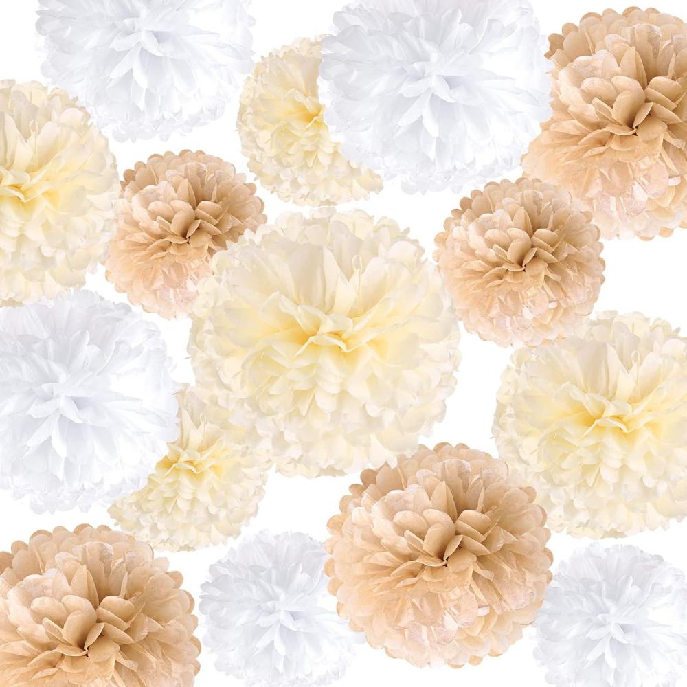 imageSUNBEAUTY 9 PCS Pastel Rainbow Party Decorations 10 Inch Giant Paper Flowers 3D Honeycomb for Party Pastel Hanging Flower Decorations for Girls Wall Birthday Wedding Backdrop Bridal Shower ClassroomYellow Brown
