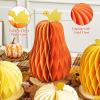 SUBBEAUTY 8 PCS Pumpkin Honeycomb Centerpieces Fall Pumpkin Party Decoration Thanksgiving Centerpieces for Tables Orange Honeycomb Decorations for Halloween Autumn Festival Party Decor(Yellow Pumpkin)