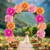 SUNBEAUTY 12PCS Tissue Paper Flowers，Handmade Colorful Giant Crepe Artificial Flowers Decorations for Wall,12 Inches Large Flowers for Wedding Birthday BabyShower Party Home Decor Supplies