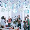 SUNBEAUTY 36 Pc Christmas Snowflake Hanging Swirl Decorations – Winter Wonderland Snowflake Ornaments & Ceiling Decorations