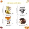 SUNBEAUTY Woodland Animals Balloon Garland Kit Happy Birthday Banner Hedgehog Squirrel Fox Raccoon Animal Balloon Arch for Woodland Baby Shower Party Boys Girls Birthday Decorations