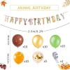 SUNBEAUTY Woodland Animals Balloon Garland Kit Happy Birthday Banner Hedgehog Squirrel Fox Raccoon Animal Balloon Arch for Woodland Baby Shower Party Boys Girls Birthday Decorations
