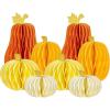 SUBBEAUTY 8 PCS Pumpkin Honeycomb Centerpieces Fall Pumpkin Party Decoration Thanksgiving Centerpieces for Tables Orange Honeycomb Decorations for Halloween Autumn Festival Party Decor(Yellow Pumpkin)