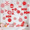 SUNBEAUTY 48PCS Red White Candy Hanging Swirls Decorations Candy Themed Party Decorations Candy Land Party Decorations for Kids Baby Shower Boys and Girls Birthday Party Sweet Shop Home Classroom