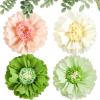 SUNBEAUTY 9 PCS Pastel Rainbow Party Decorations 10 Inch Giant Paper Flowers 3D Honeycomb for Party Pastel Hanging Flower Decorations for Girls Wall Birthday Wedding Backdrop Bridal Shower Classroom(Grayish green)
