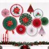 SUNBEAUTY Christmas Hanging Paper Fans Decoration Candy Peppermint Paper Christmas Decoration Candy Party Classroom Decor White and Red Xmas Ceiling Birthday Party Bulletin Board Office Decor(Red)