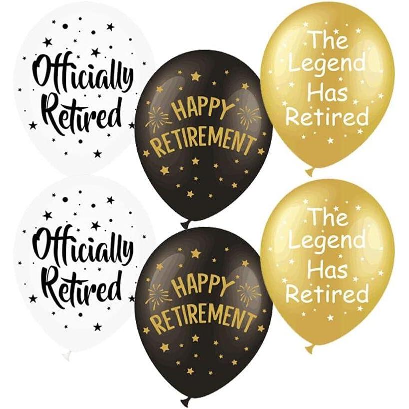 image:imageSUNBEAUTY 18 Pcs Happy Retirement Balloons With Pattern 12 Inch Blue and White Retirement Latex Sequin Balloons for Birthday Graduation Baby Shower WeddingWhBkG18pcs