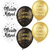 SUNBEAUTY 18 Pcs Happy Retirement Balloons With Pattern 12 Inch Blue and White Retirement Latex Sequin Balloons for Birthday Graduation Baby Shower Wedding(Wh/Bk/G-18pcs)
