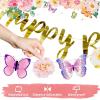 SUNBEAUTY Football Happy Birthday Banner Football Birthday Party Decorations Football Themed Party Supplies Bowl Game Sport Themed Happy Birthday Banner | Pre-Strung(Butterfly)