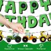 SUNBEAUTY Football Happy Birthday Banner Football Birthday Party Decorations Football Themed Party Supplies Bowl Game Sport Themed Happy Birthday Banner | Pre-Strung(Tractor Theme-Green)