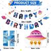 SUNBEAUTY Football Happy Birthday Banner Football Birthday Party Decorations Football Themed Party Supplies Bowl Game Sport Themed Happy Birthday Banner | Pre-Strung(SpaceTheme)