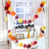 SUNBEAUTY Football Happy Birthday Banner Football Birthday Party Decorations Football Themed Party Supplies Bowl Game Sport Themed Happy Birthday Banner | Pre-Strung(Fall Maple Leaves Garland)