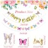 SUNBEAUTY Football Happy Birthday Banner Football Birthday Party Decorations Football Themed Party Supplies Bowl Game Sport Themed Happy Birthday Banner | Pre-Strung(Butterfly)