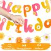 SUNBEAUTY Football Happy Birthday Banner Football Birthday Party Decorations Football Themed Party Supplies Bowl Game Sport Themed Happy Birthday Banner | Pre-Strung(Daisy)