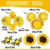 SUNBEAUTY Sunflower Party Decorations 3D Bee Honeycomb Hanging Decor Yellow Tissue Paper Flowers Birthday Yellow Sunflower Ceiling for Classroom Bulletin Board Wall Baby Shower Summer Garden Party