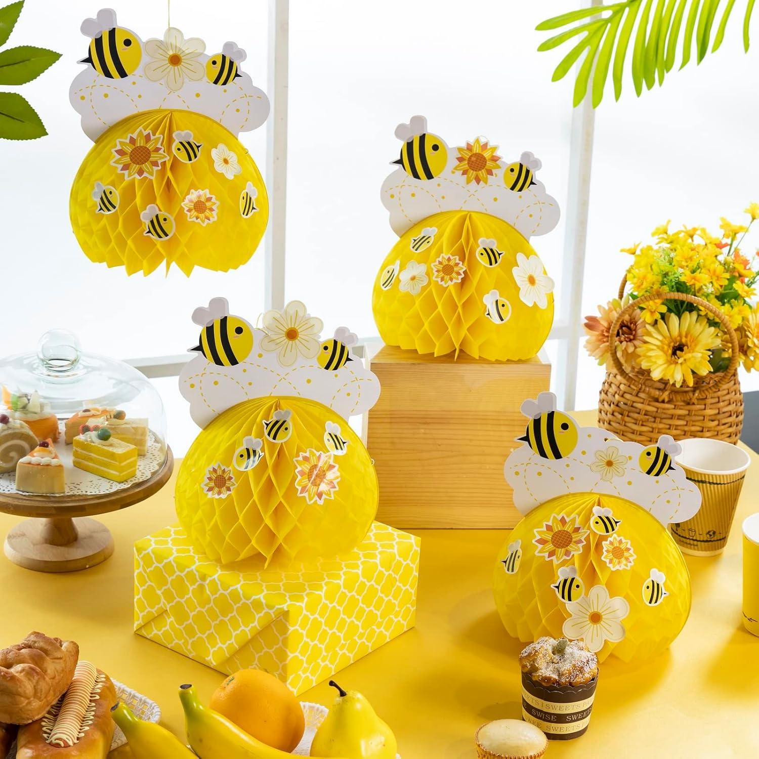 image:imageSUNBEAUTY 6Pcs Spring Tulips Flower Table Decoration Retro Tulip Felt Centerpiece Pink Yellow Orange Tulips Floral Tabletop Signs for Home Mothers Day Easter Garden Birthday Baby Shower Party DecorHoney Bee