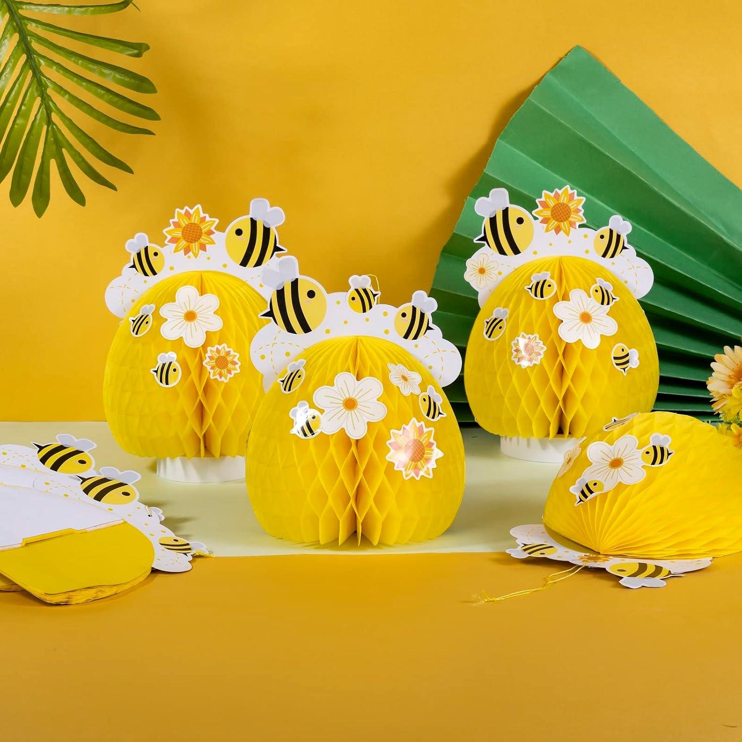 image:imageSUNBEAUTY 6Pcs Spring Tulips Flower Table Decoration Retro Tulip Felt Centerpiece Pink Yellow Orange Tulips Floral Tabletop Signs for Home Mothers Day Easter Garden Birthday Baby Shower Party DecorHoney Bee
