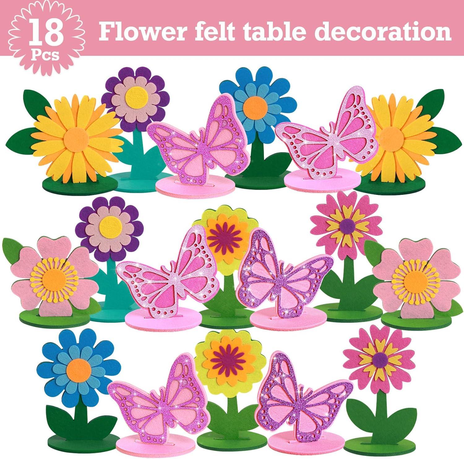 image:imageSUNBEAUTY 6Pcs Spring Tulips Flower Table Decoration Retro Tulip Felt Centerpiece Pink Yellow Orange Tulips Floral Tabletop Signs for Home Mothers Day Easter Garden Birthday Baby Shower Party DecorFlower