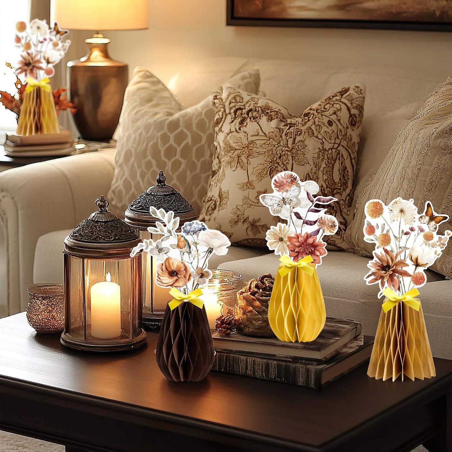 image:imageSUNBEAUTY 9 PCS Sunflower Honeycomb Centerpieces Sunflower Party Decorations Yellow Honeycomb Table Centerpiece for Spring Summer Garden Themed Birthday Baby Shower DecorBoho Flower Table Decor