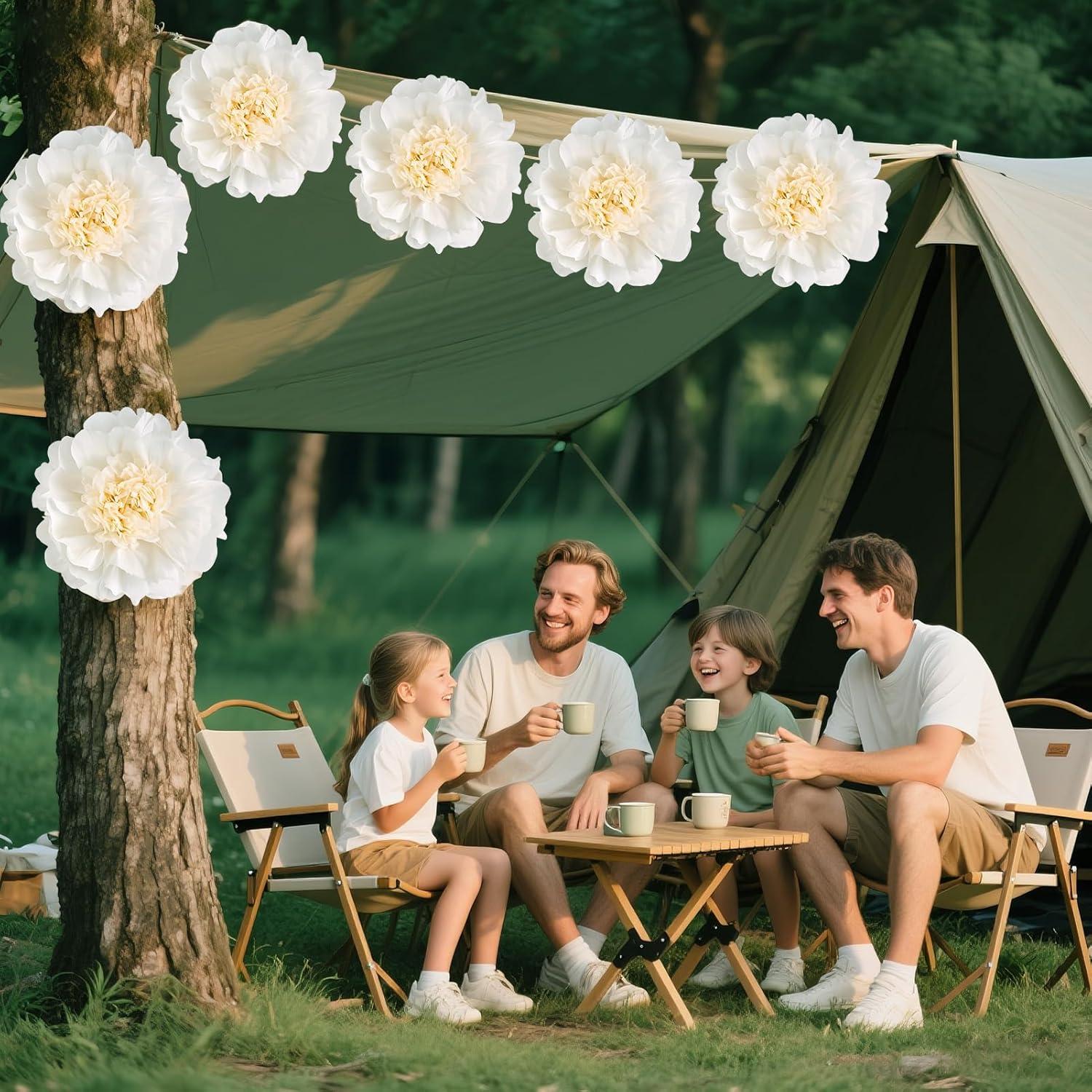 image:imageSUNBEAUTY Sunflower Tissue Paper Flowers Giant Paper Flowers Decoration for Wall 19 Large Yellow Floral Tissue Pom Poms Hanging for Wedding Bridal Shower Birthday Classroom Bulletin Board DecorAWhite