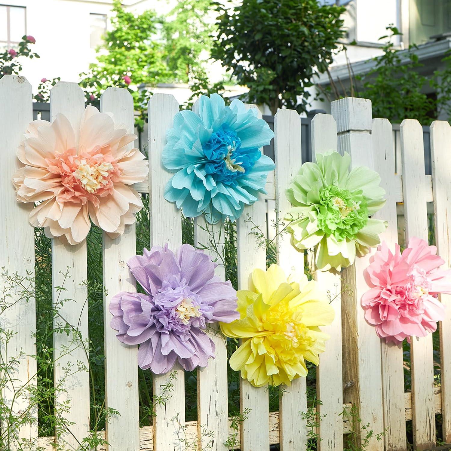 image:imageSUNBEAUTY Sunflower Tissue Paper Flowers Giant Paper Flowers Decoration for Wall 19 Large Yellow Floral Tissue Pom Poms Hanging for Wedding Bridal Shower Birthday Classroom Bulletin Board DecorAPastel