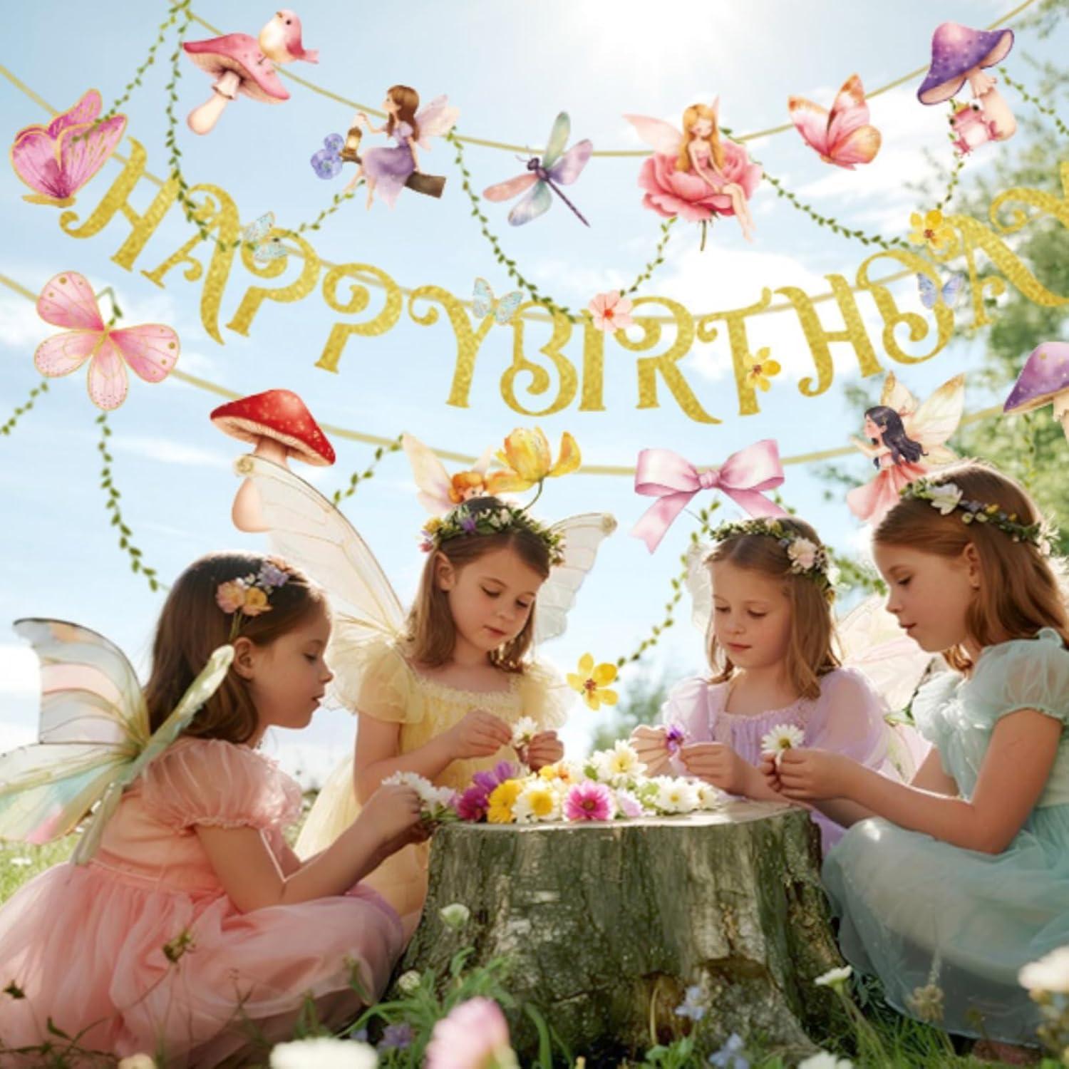 image:imageStrawberry Party Banner Berry First Birthday Decor Strawberry Wildflower Garland for Spring Enchanted Garden Tea Party Hanging Floral Strawberry Theme Birthday for Girl Sweet Baby Shower Party 82ftMushroom Fairy