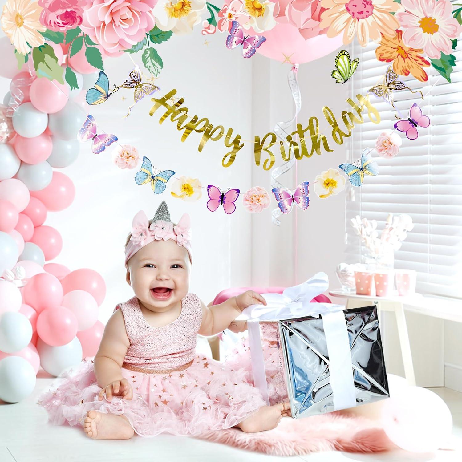 image:imageStrawberry Party Banner Berry First Birthday Decor Strawberry Wildflower Garland for Spring Enchanted Garden Tea Party Hanging Floral Strawberry Theme Birthday for Girl Sweet Baby Shower Party 82ftButterfly