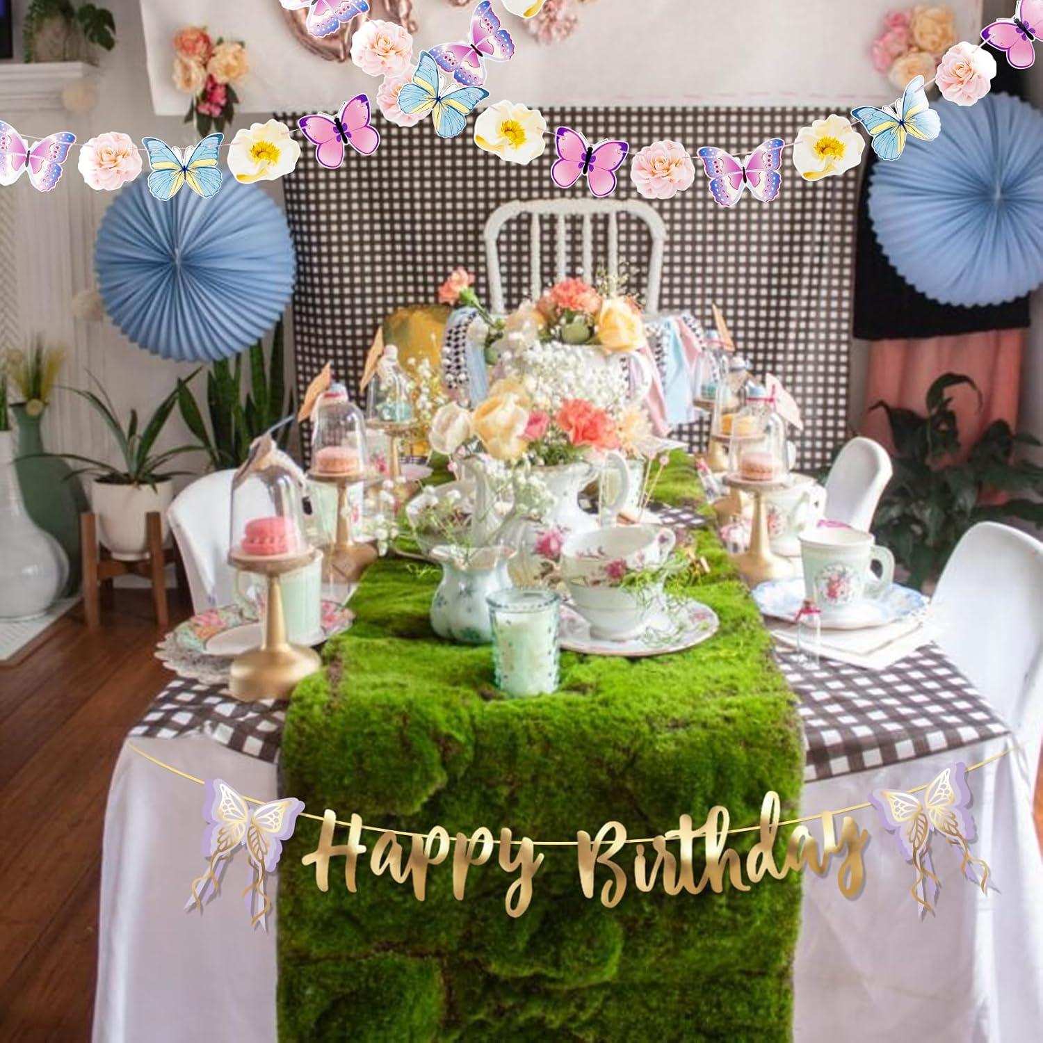 image:imageStrawberry Party Banner Berry First Birthday Decor Strawberry Wildflower Garland for Spring Enchanted Garden Tea Party Hanging Floral Strawberry Theme Birthday for Girl Sweet Baby Shower Party 82ftButterfly