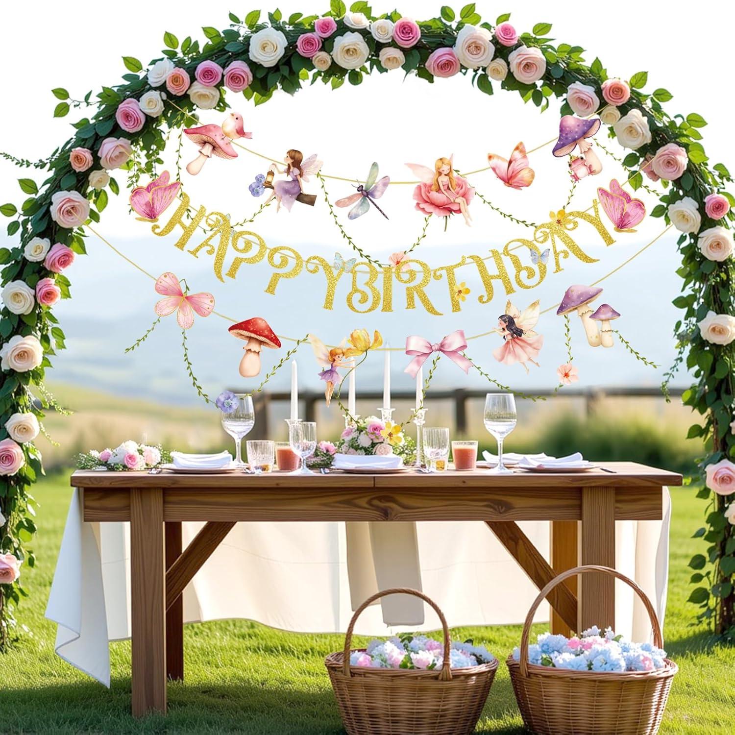 image:imageStrawberry Party Banner Berry First Birthday Decor Strawberry Wildflower Garland for Spring Enchanted Garden Tea Party Hanging Floral Strawberry Theme Birthday for Girl Sweet Baby Shower Party 82ftMushroom Fairy