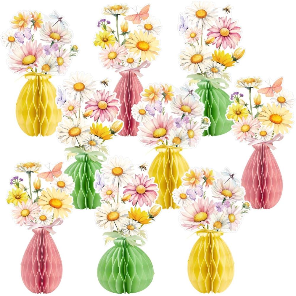image:imageSUNBEAUTY 9 PCS Sunflower Honeycomb Centerpieces Sunflower Party Decorations Yellow Honeycomb Table Centerpiece for Spring Summer Garden Themed Birthday Baby Shower DecorDaisy