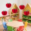 SUNBEAUTY 5 Pcs Red Apple Shaped Paper Honeycomb Paper Apple Hanging Decoration School Classroom Back to School Decoration(4 Inch)