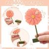 SUNBEAUTY 6Pcs Spring Tulips Flower Table Decoration Retro Tulip Felt Centerpiece Pink Yellow Orange Tulips Floral Tabletop Signs for Home Mothers Day Easter Garden Birthday Baby Shower Party Decor(Pink Orange Daisy)
